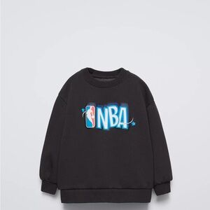 Zara Kids Black Sweatshirt and Sweats with Blue NBA Logo